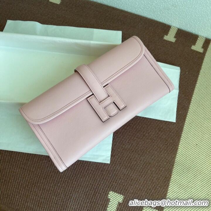 Fashion Discount Hermes Original jige swift Leather Clutch 37088 light pink