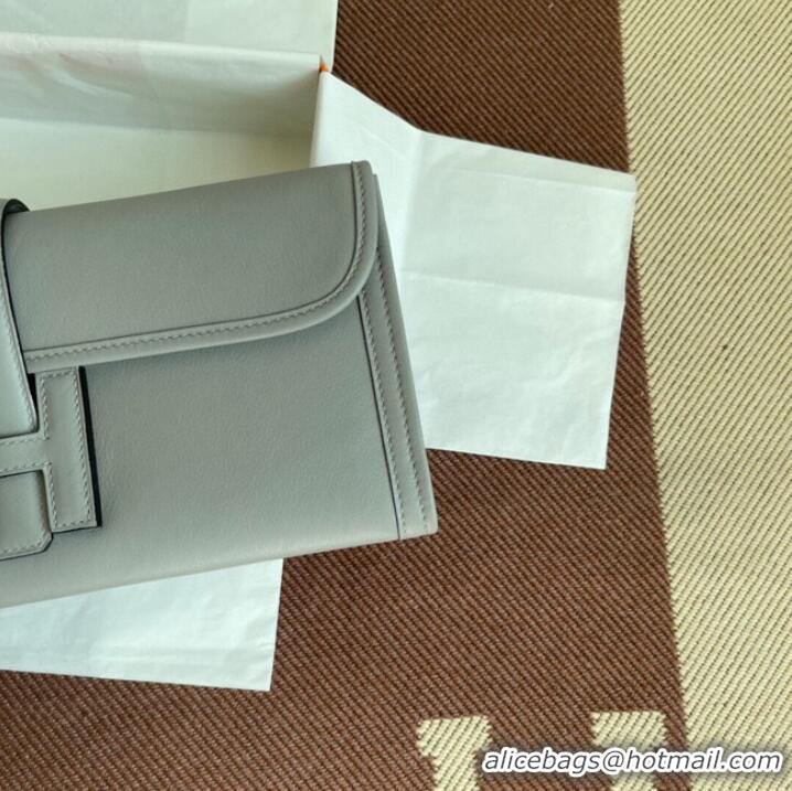 Market Sells Hermes Original jige swift Leather Clutch 37088 light gray