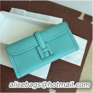 Shop Grade Hermes Original jige swift Leather Clutch 37088 light blue