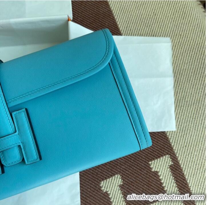 Cheapest Hermes Original jige swift Leather Clutch 37088 sky blue