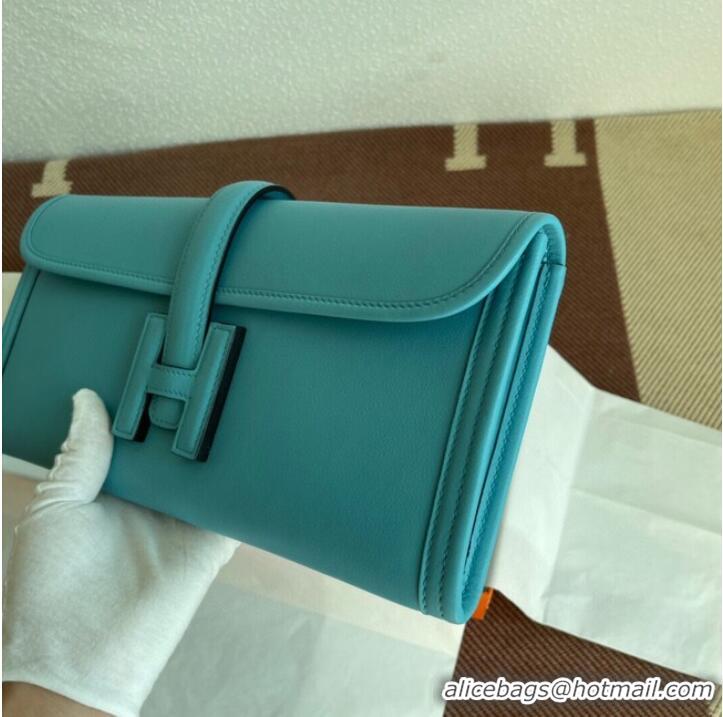 Cheapest Hermes Original jige swift Leather Clutch 37088 sky blue