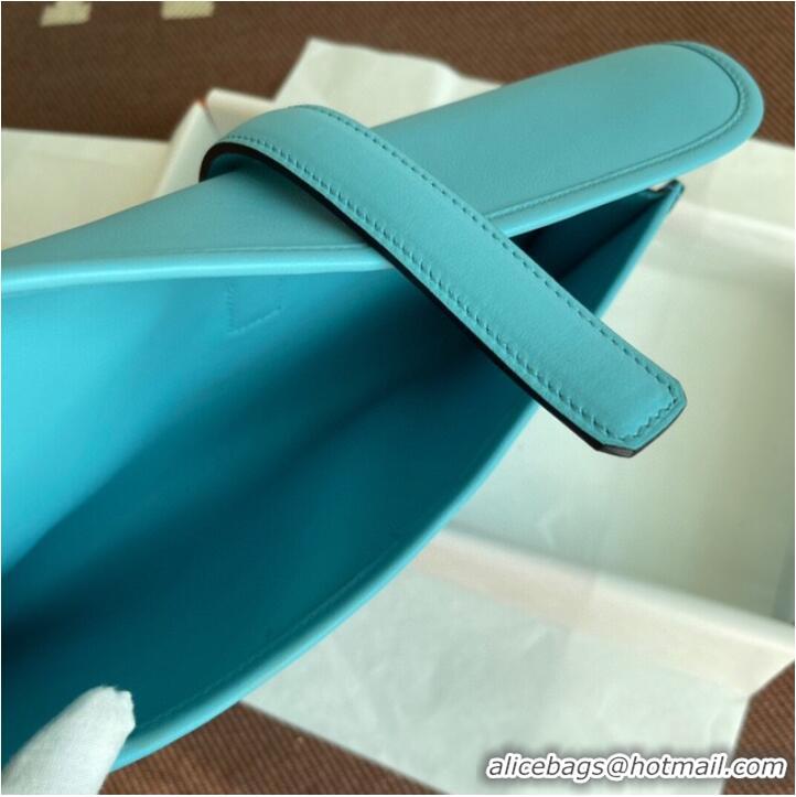 Cheapest Hermes Original jige swift Leather Clutch 37088 sky blue