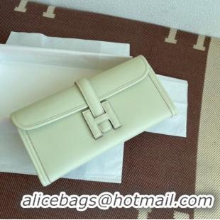 vWell Crafted Hermes Original jige swift Leather Clutch 37088 cream