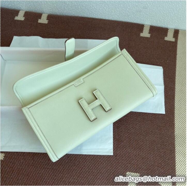 vWell Crafted Hermes Original jige swift Leather Clutch 37088 cream