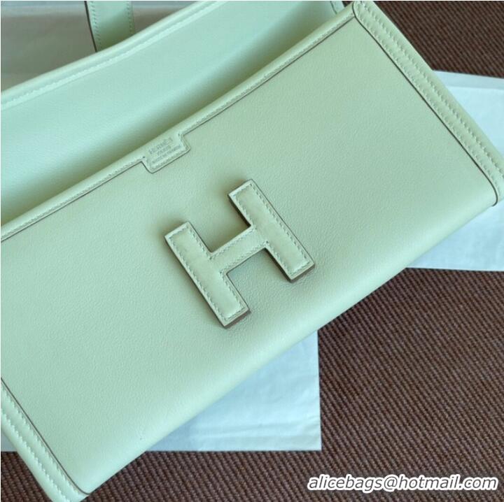 vWell Crafted Hermes Original jige swift Leather Clutch 37088 cream