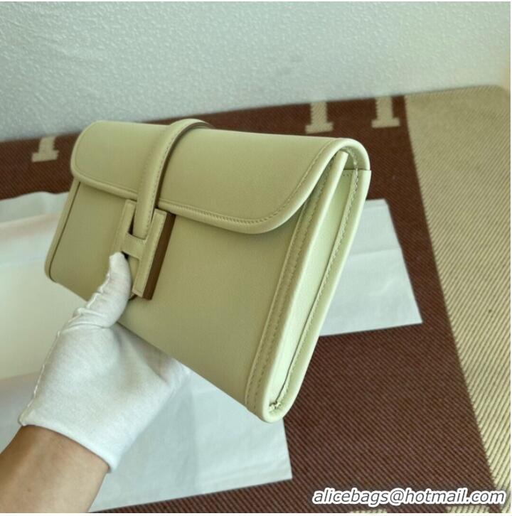 vWell Crafted Hermes Original jige swift Leather Clutch 37088 cream