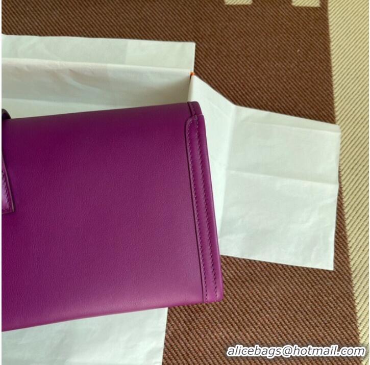 Pretty Style Hermes Original jige swift Leather Clutch 37088 purple