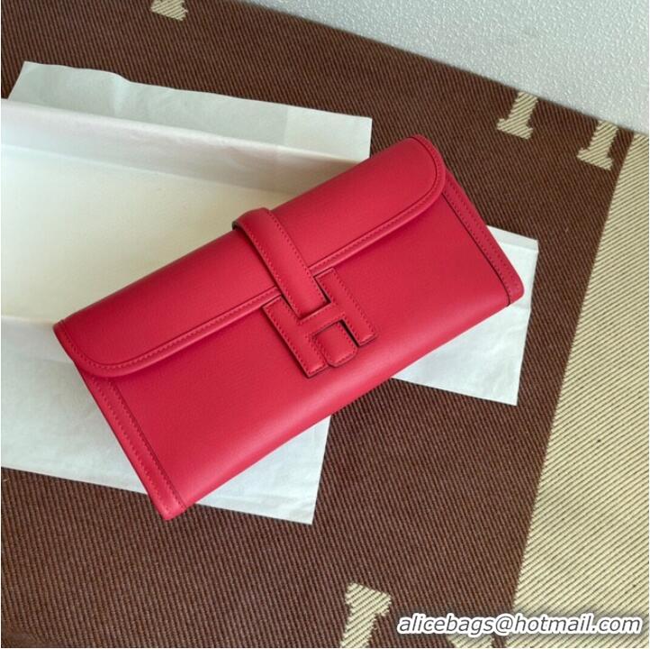 Promotional Hermes Original jige swift Leather Clutch 37088 plum