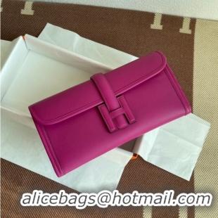 Most Popular Hermes Original jige swift Leather Clutch 37088 rose