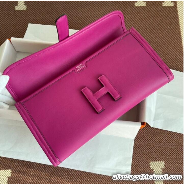 Most Popular Hermes Original jige swift Leather Clutch 37088 rose