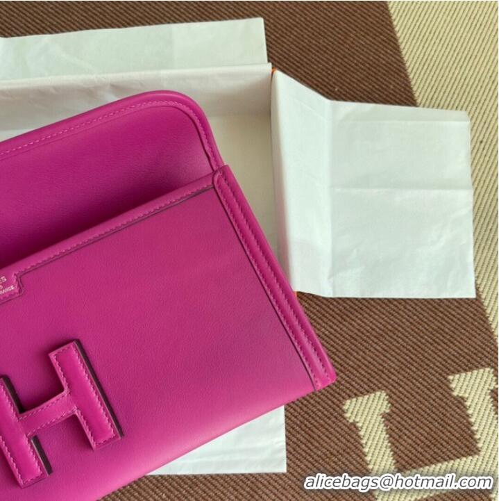 Most Popular Hermes Original jige swift Leather Clutch 37088 rose