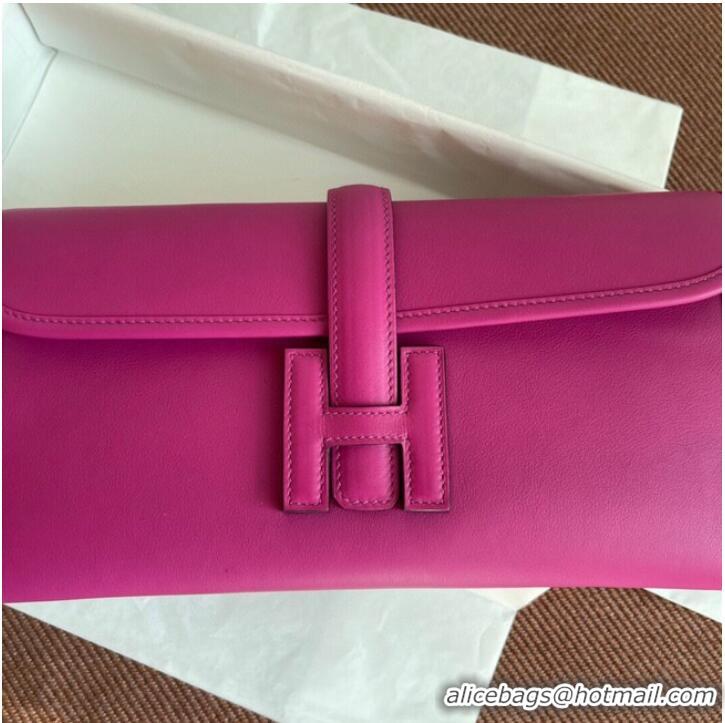 Most Popular Hermes Original jige swift Leather Clutch 37088 rose