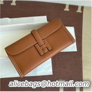 Classic Hermes Original jige swift Leather Clutch 37088 brown