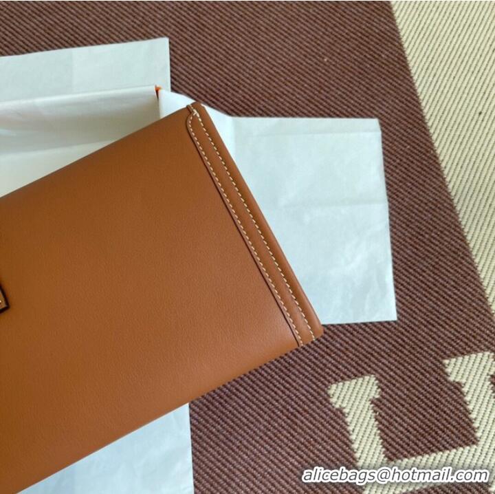 Classic Hermes Original jige swift Leather Clutch 37088 brown