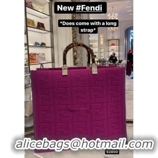 New Style FENDI SHOPPER Canvas Bag FF63259 Fuchsia