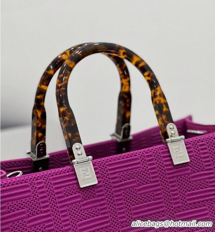 New Style FENDI SHOPPER Canvas Bag FF63259 Fuchsia