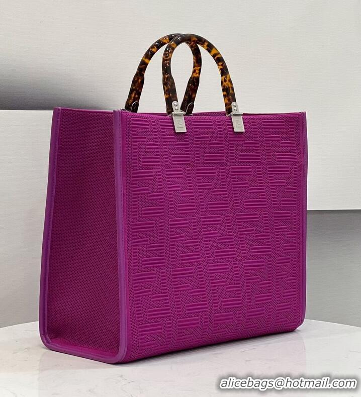 New Style FENDI SHOPPER Canvas Bag FF63259 Fuchsia