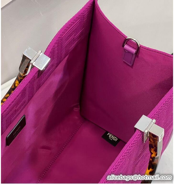 New Style FENDI SHOPPER Canvas Bag FF63259 Fuchsia