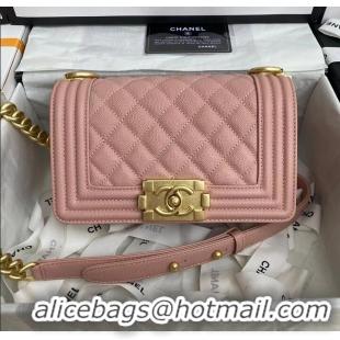 Top Grade Boy Chanel Flap Shoulder Bag Leather A67085 Pink