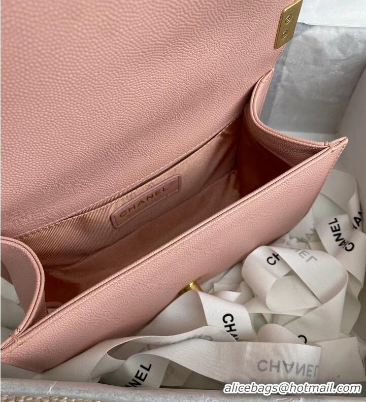 Top Grade Boy Chanel Flap Shoulder Bag Leather A67085 Pink