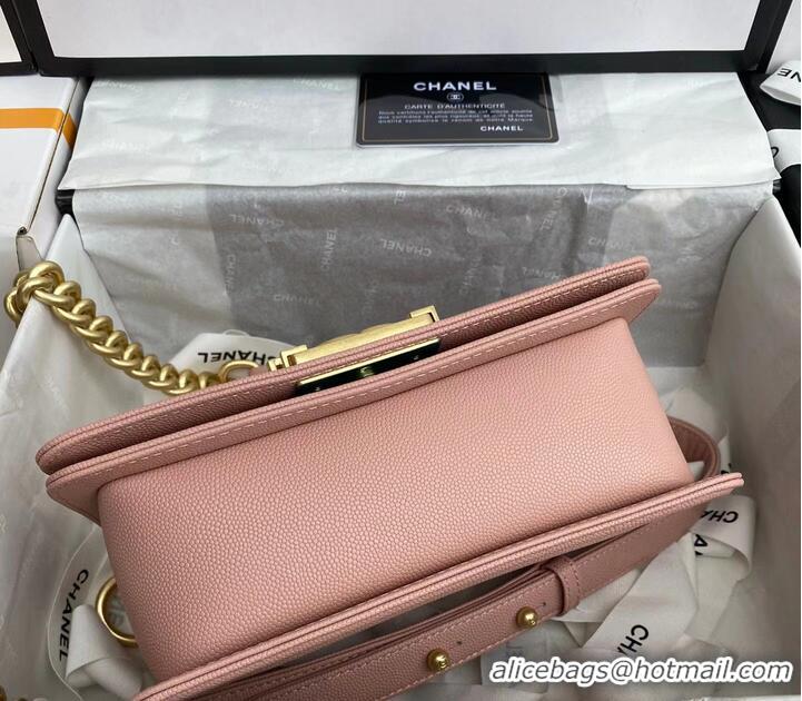 Top Grade Boy Chanel Flap Shoulder Bag Leather A67085 Pink