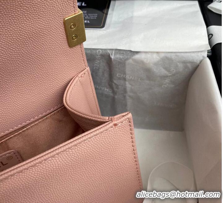 Top Grade Boy Chanel Flap Shoulder Bag Leather A67085 Pink