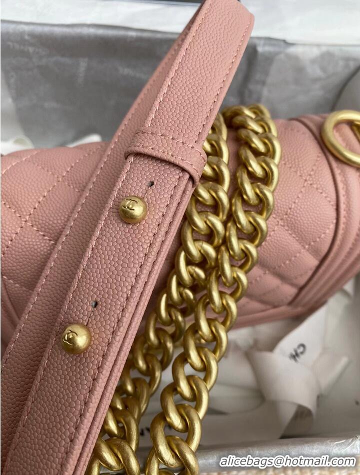 Top Grade Boy Chanel Flap Shoulder Bag Leather A67085 Pink