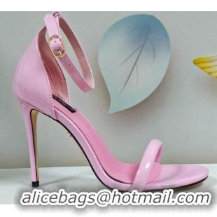 Perfect Dolce & Gabbana DG Patent Leather Sandals 10.5cm 121507 Pink