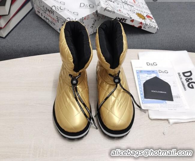 Best Price Dolce & Gabbana DG Down Snow Ankle Boots Gold 121511