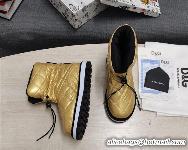 Best Price Dolce & Gabbana DG Down Snow Ankle Boots Gold 121511