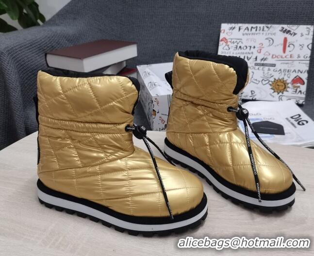 Best Price Dolce & Gabbana DG Down Snow Ankle Boots Gold 121511