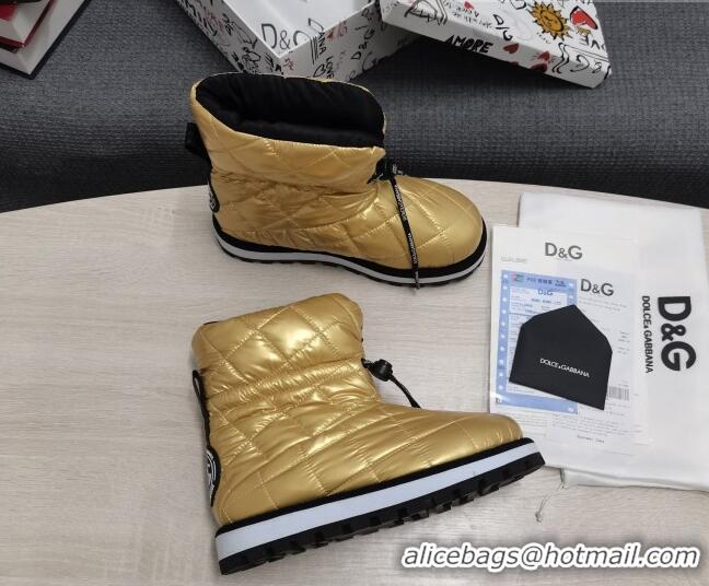 Best Price Dolce & Gabbana DG Down Snow Ankle Boots Gold 121511