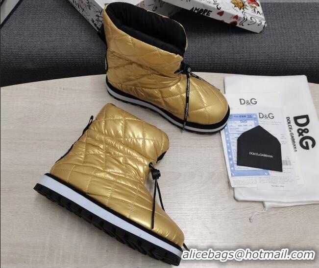 Best Price Dolce & Gabbana DG Down Snow Ankle Boots Gold 121511