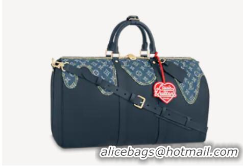 Discount Louis Vuitton KEEPALL BANDOULIERE 50 M45975 blue