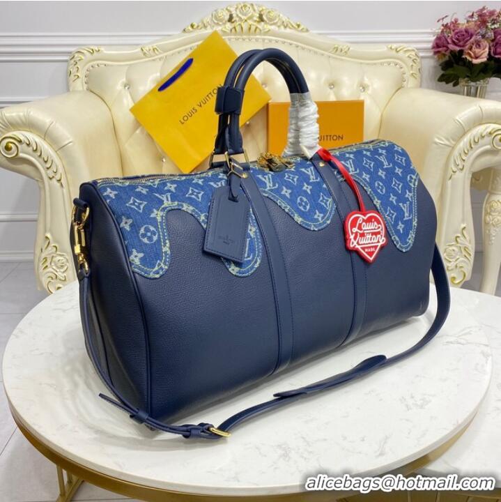 Discount Louis Vuitton KEEPALL BANDOULIERE 50 M45975 blue