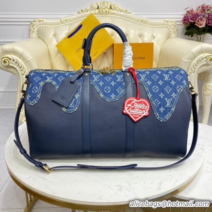 Discount Louis Vuitton KEEPALL BANDOULIERE 50 M45975 blue