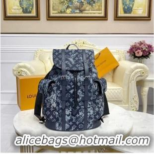 Modern Classic Louis Vuitton Monogram Tapestry Denim Backpack M57280 Dark Blue