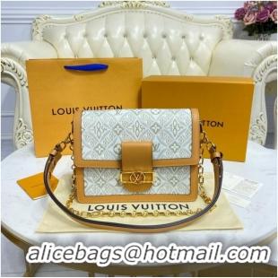 Buy Discount Louis Vuitton DAUPHINE MM M59483 Ecru & Caramel