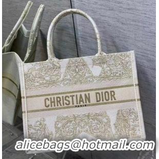 Pretty Style SMALL DIOR BOOK TOTE Embroidery C1287-7 cream