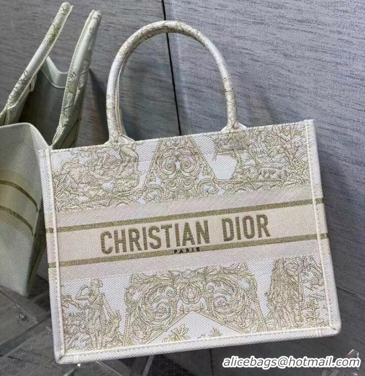 Pretty Style SMALL DIOR BOOK TOTE Embroidery C1287-7 cream