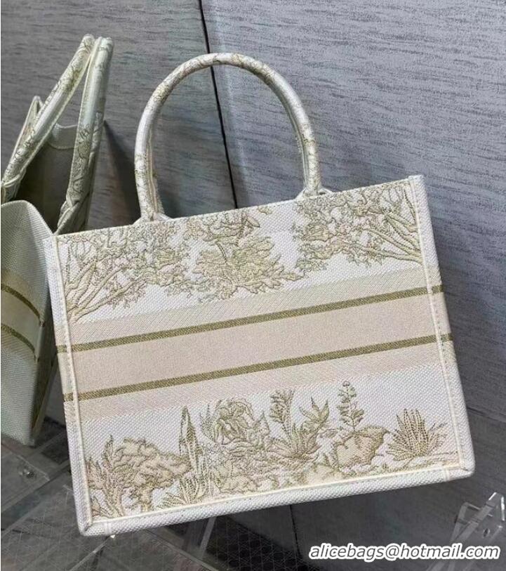 Pretty Style SMALL DIOR BOOK TOTE Embroidery C1287-7 cream