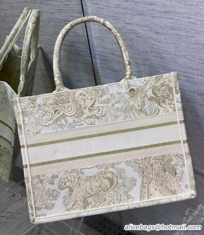 Pretty Style SMALL DIOR BOOK TOTE Embroidery C1287-8 cream