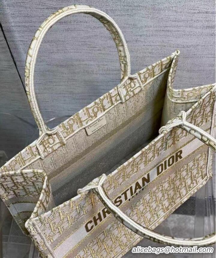 Low Price SMALL DIOR BOOK TOTE Embroidery C1287-9 cream