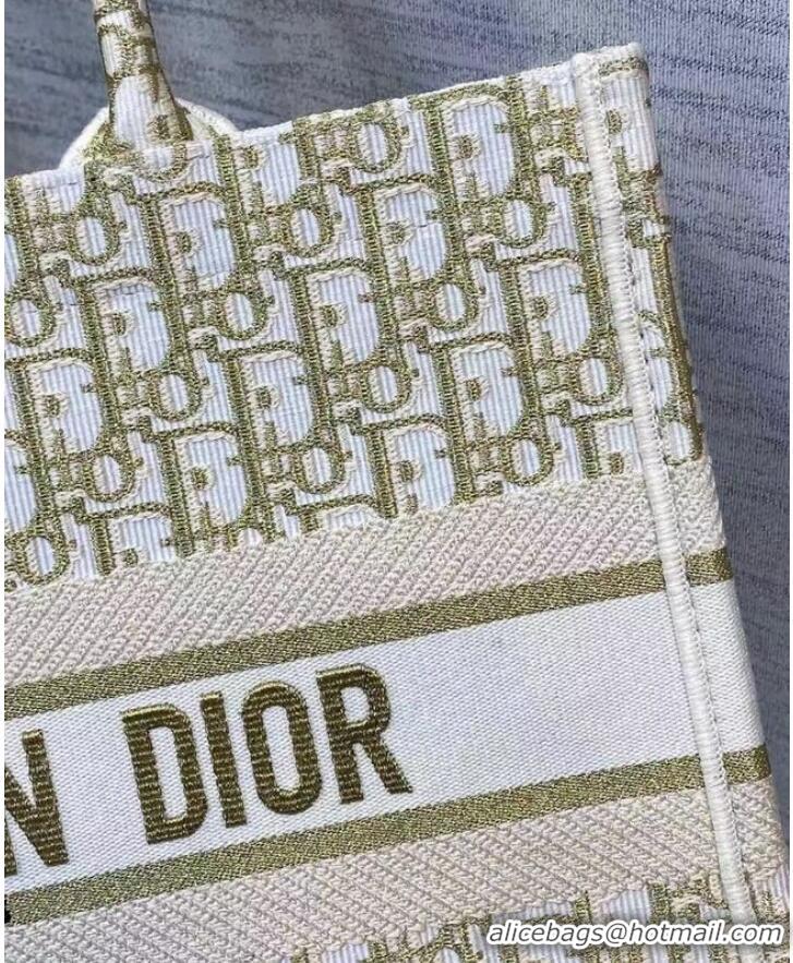 Low Price SMALL DIOR BOOK TOTE Embroidery C1287-9 cream