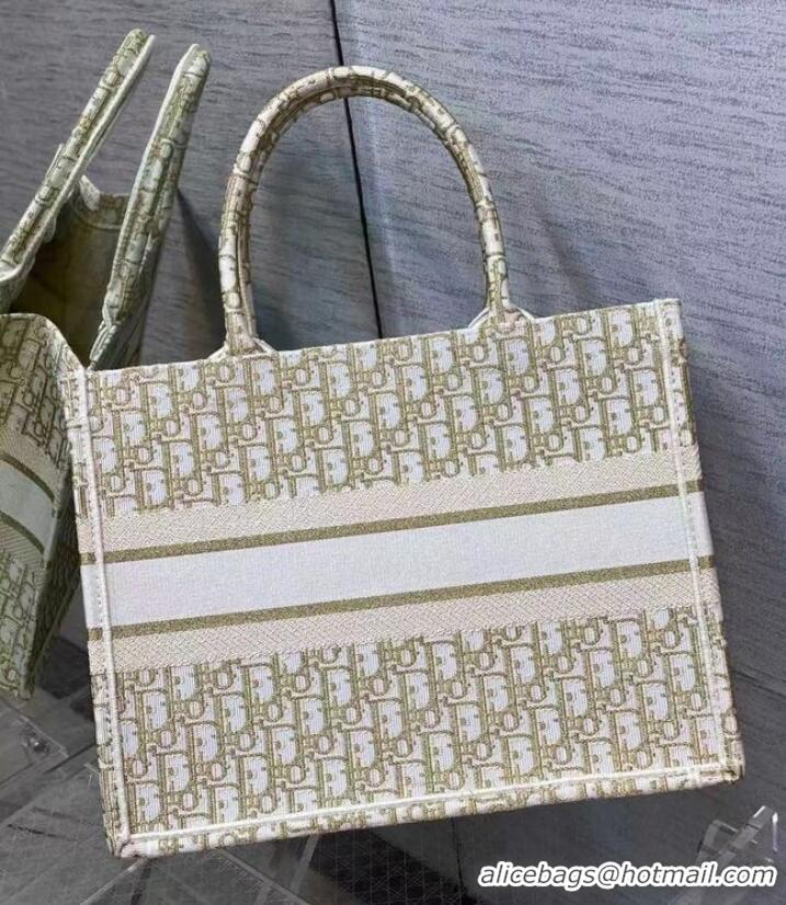 Low Price SMALL DIOR BOOK TOTE Embroidery C1287-9 cream