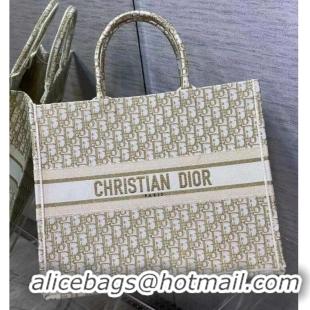 Inexpensive DIOR BOOK TOTE Embroidery C1286-9 cream