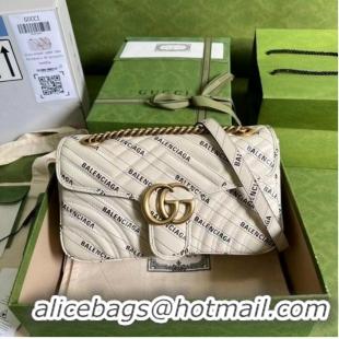 New Fashion Gucci The Hacker Project small GG Marmont bag ‎443497 white