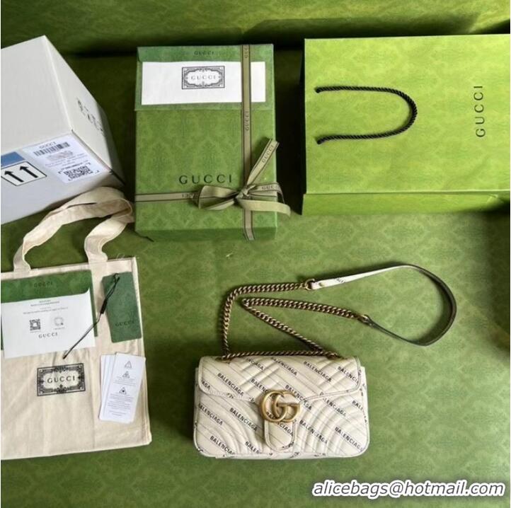 New Fashion Gucci The Hacker Project small GG Marmont bag ‎443497 white