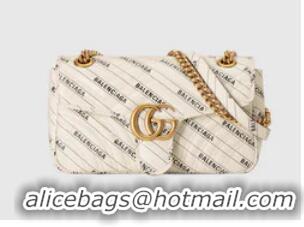 New Fashion Gucci The Hacker Project small GG Marmont bag ‎443497 white