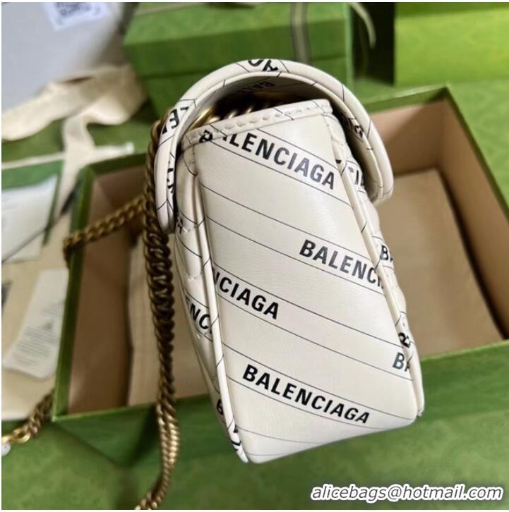 New Fashion Gucci The Hacker Project small GG Marmont bag ‎443497 white